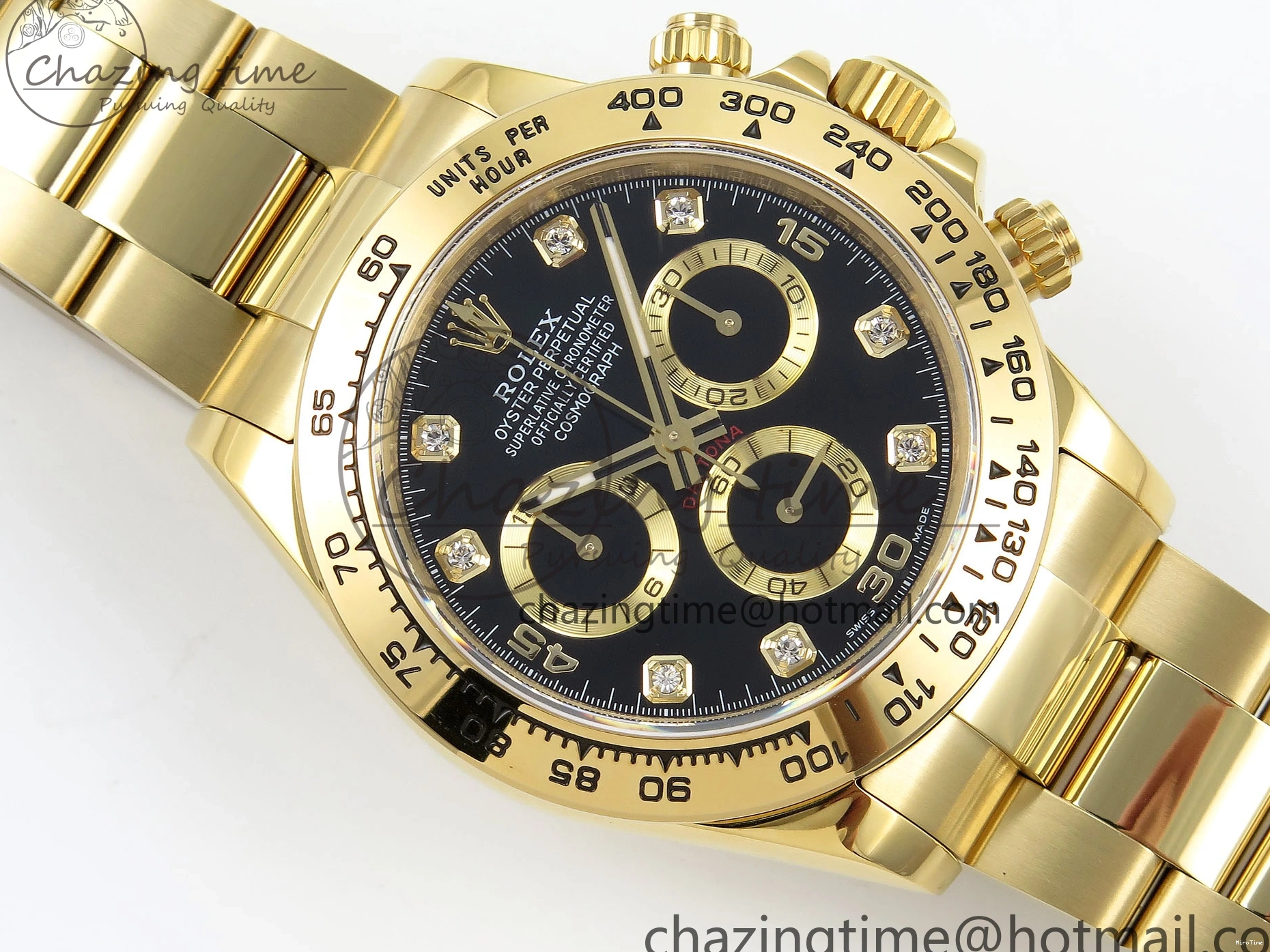 MiroTime 0323 Daytona 116508 QF 1:1 Best Edition Black Diamonds Dial on YG Bracelet SH4130 V3 (Gain Weight) Popular 1719